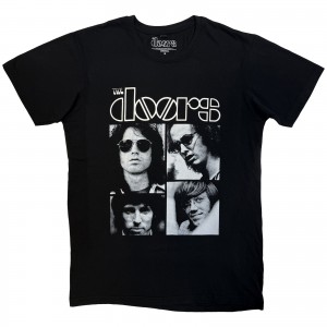 The Doors Unisex Carbon T-Shirt: Squares (Black) (Large)