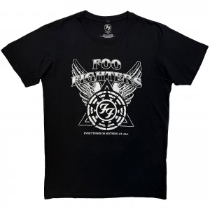 Foo Fighters Unisex Carbon T-Shirt: Everything or Nothing At All Logo (Black) (XX-Large)