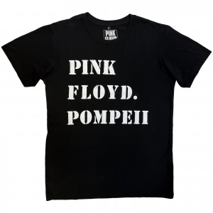 Pink Floyd Unisex Carbon T-Shirt: Pompeii Stencil (Black) (Small)