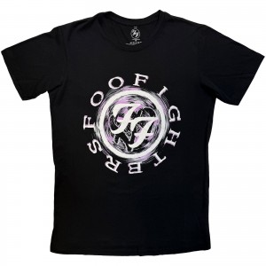Foo Fighters Unisex Carbon T-Shirt: Wheel Logo Shadow (Black) (Large)