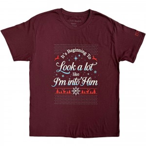 Michael Buble Unisex T-Shirt: Into Him (Maroon Red) (X-Large)