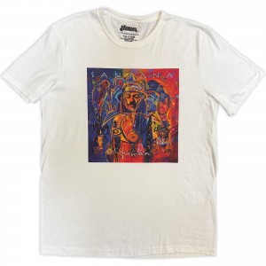 Santana Unisex T-Shirt: Shaman (White) (Medium)