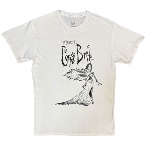 Corpse Bride Unisex T-Shirt: Gown (White) (Small)