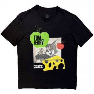 Tom & Jerry Unisex T-Shirt: Naughty & Nice (Black) (X-Large)