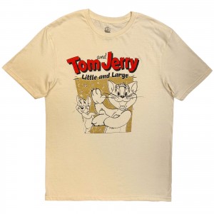 Tom & Jerry Unisex T-Shirt: Little & Large (Natural) (X-Large)