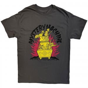 Scooby Doo Unisex T-Shirt: Mystery Machine Flames (Charcoal Grey) (X-Large)