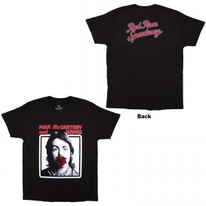 Paul McCartney Unisex T-Shirt: Red Rose Speedway (Black) (Back Print) (Large)