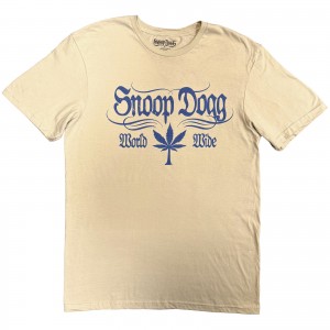 Snoop Dogg Unisex T-Shirt: World Wide (Sand) (X-Large)