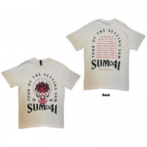 Sum 41 Unisex T-Shirt: Tour ´24 Pt.2 Pink Skull (Natural) (Back Print) (XX-Large) (Ex-Tour)