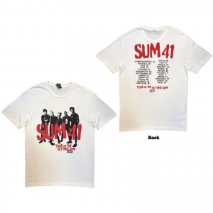 Sum 41 Unisex T-Shirt: Tour ´24 Pt.2 Spray Paint (White) (Back Print) (XX-Large) (Ex-Tour)