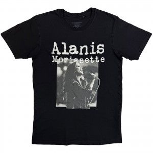 Alanis Morissette Unisex T-Shirt: Singing Photo (Black)