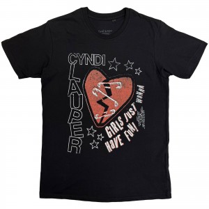 Cyndi Lauper Unisex T-Shirt: Heart (Black)