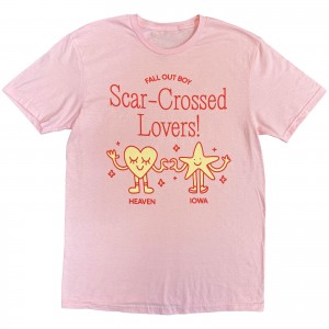 Fall Out Boy Unisex T-Shirt: Star Crossed Lovers (Pink)