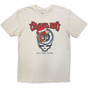 Grateful Dead Unisex T-Shirt: Santa Hat Stealie (Natural)