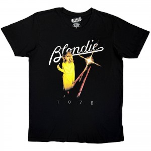 Blondie Unisex T-Shirt: Yellow Dress 1978 (Black) (Medium)