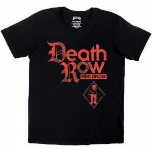 Death Row Records Unisex T-Shirt: Red Logo (Black) (Medium)