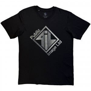 PIL (Public Image Ltd) Unisex T-Shirt: Brushed Steel Logo & Text (Black) (X-Large)