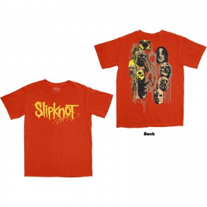 Slipknot Unisex T-Shirt: Splatter Logo (Orange) (Back Print) (XX-Large)