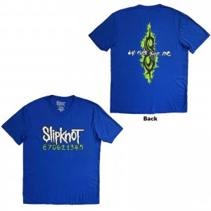 Slipknot Unisex T-Shirt: Don´t Ever Judge Me Neon (Blue) (Back Print) (X-Large)
