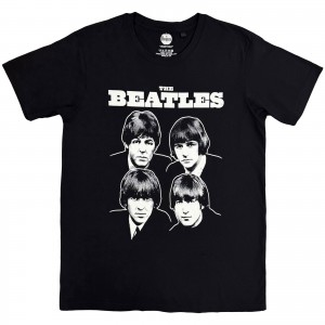 The Beatles Unisex T-Shirt: Black & White Band (Black) (XX-Large)