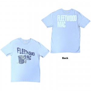 Fleetwood Mac Unisex T-Shirt: London (Light Blue) (Back Print) (Medium)