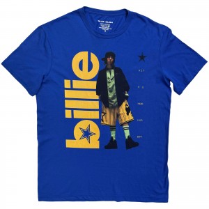 Billie Eilish Unisex T-Shirt: Billie (Blue) (X-Large)