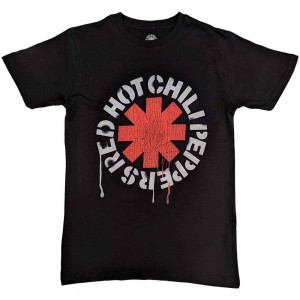 Red Hot Chili Peppers Unisex T-Shirt: Stencil (Black) (Medium)