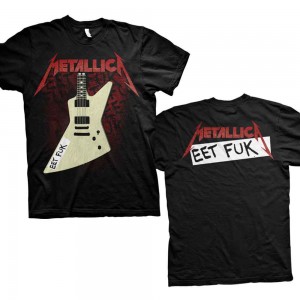 Metallica Unisex T-Shirt: Eet Fuk (Black) (Back Print) (Small)
