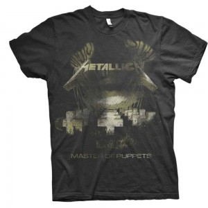 Metallica Unisex T-Shirt: Master of Puppets Distressed (Black) (Large)