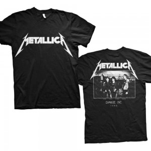 Metallica Unisex T-Shirt: Master of Puppets Photo (Black) (Back Print) (Medium)