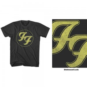 Foo Fighters Unisex T-Shirt: Distressed FF Logo (Black) (X-Large)