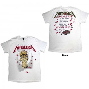 Metallica Unisex T-Shirt: One Landmine (White) (Back Print) (Small)