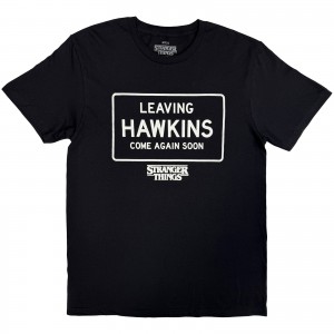 Stranger Things Unisex T-Shirt: Leaving Hawkins (Black) (X-Large)