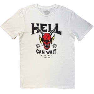 Stranger Things Unisex T-Shirt: Hell Can Wait (White) (XX-Large)