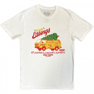 Stranger Things Unisex T-Shirt: Season Of Eating Hand Tossed (White) (Large)