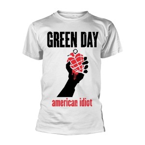 Green Day - American Idiot Heart White T-shirt XL
