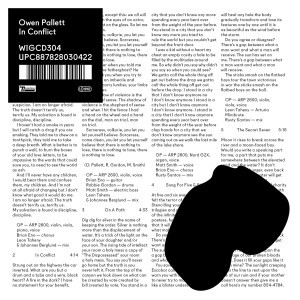 OWEN PALLETT-IN CONFLICT (CD)