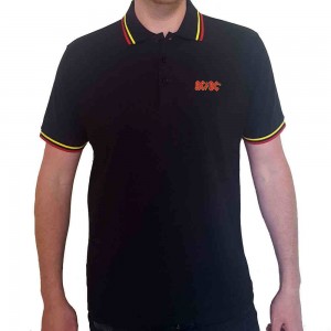 AC/DC Unisex Polo Shirt: Classic Logo (Black) (X-Large)