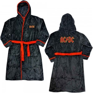 AC/DC Unisex Bathrobe: Logo (Black) (Back Print) (Small - Medium)