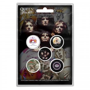 QUEEN EARLY ALBUMS RETAIL PACKED BUTTON BADGE