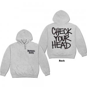 The Beastie Boys Unisex Pullover Hoodie: Check Your Head (Grey) (Back Print) (X-Large)