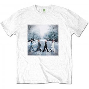 The Beatles Unisex T-Shirt: Abbey Christmas (White) (X-Large)