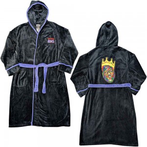 Biggie Smalls Unisex Bathrobe: Crown (Black) (Back Print) (Small - Medium)