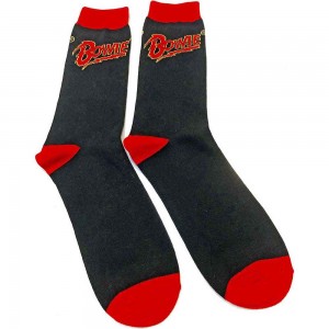 David Bowie Unisex Ankle Socks: Logo (Black) (UK Size 7 - 11)