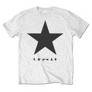 David Bowie Unisex T-Shirt: Blackstar on White (White) (X-Large)