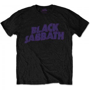 Black Sabbath Unisex T-Shirt: Wavy Logo Vintage (Black) (XX-Large)
