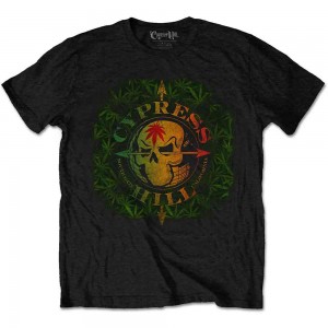 Cypress Hill Unisex T-Shirt: South Gate Logo & Leaves (Black) (X-Large)