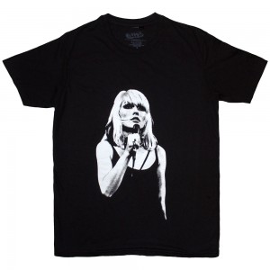 Debbie Harry Ladies T-Shirt: Open Mic. (Black) (Small)
