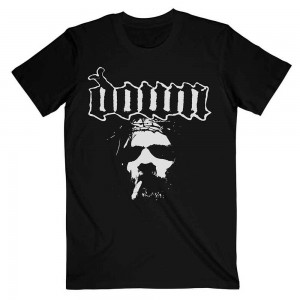 Down Unisex T-Shirt: Face (Black) (Large)