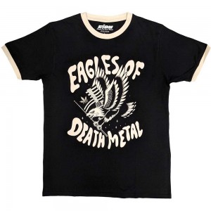 Eagles of Death Metal Unisex Ringer T-Shirt: Eagle (Black) (Large)